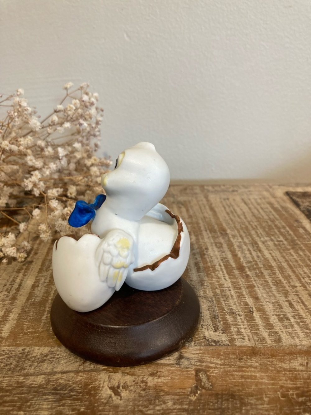 Vintage Ceramic Duckling Figure on Wood Base Lego Taiwan - Picture 5 of 12